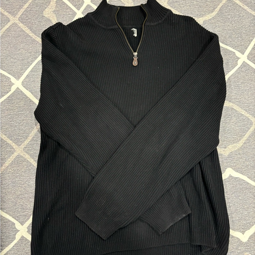 Men's Black Quarter-Zip Sweater